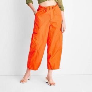 Future Collective | Women's Orange Parachute Pants